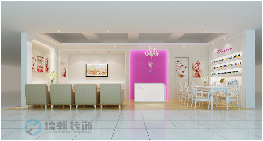 45平叁文美甲店面設(shè)計裝修案例